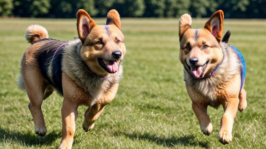 Chien de berger croisé faisant demi-tour au signal de rappel d'urgence