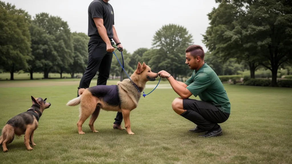 Chien de berger en alerte derrière la porte d'un appartement, prêt à aboyer avant une séance de gestion des aboiements