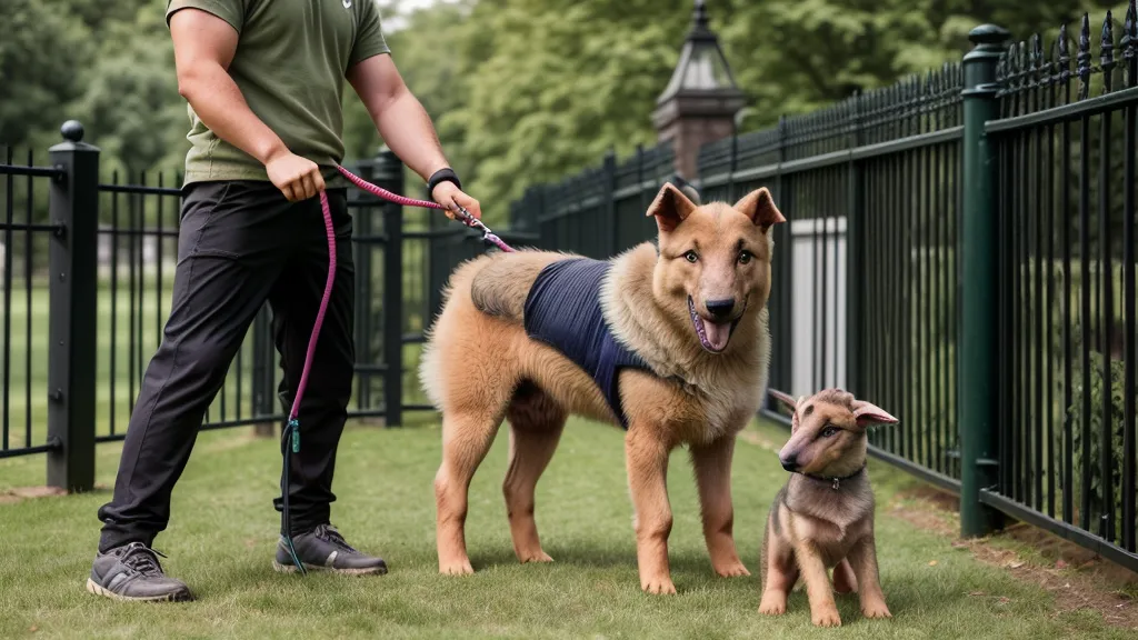 Comportement territorial du chien : oreilles dressées et regard fixé à travers les barreaux du portail
