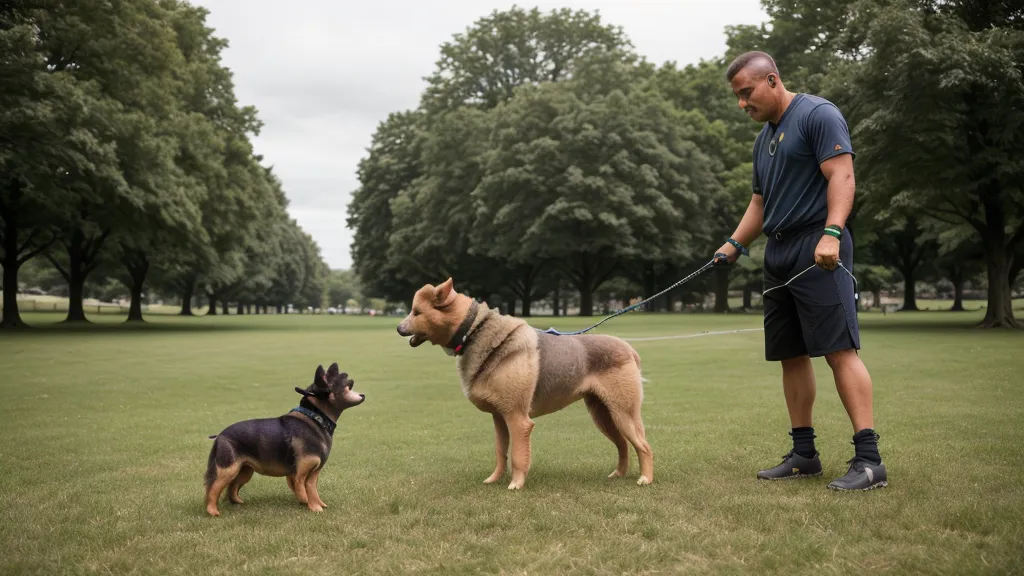 Chien dressé restant calme à distance de la table pendant un barbecue en été