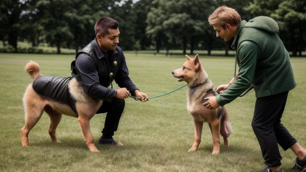 Chien croisé berger assis calmement dans le couloir de l'entrée pendant l'arrivée d'invités, résultat d'une éducation positive