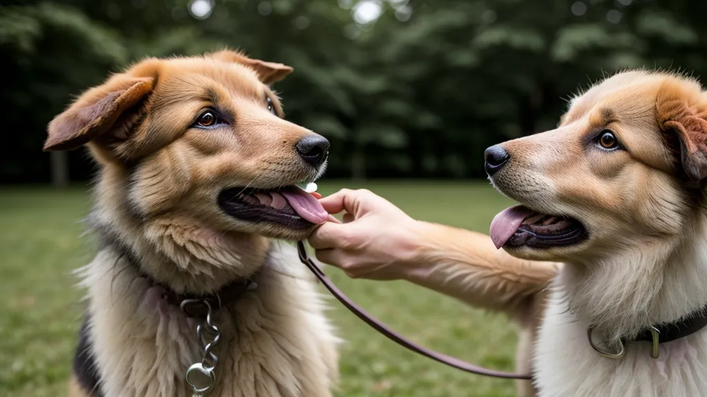 Gros plan sur une récompense donnée à un chien pour son obéissance.