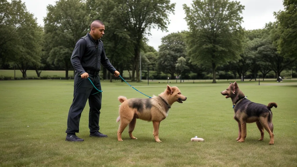 Un chien croisé berger regarde attentivement son propriétaire pendant un exercice d'attention